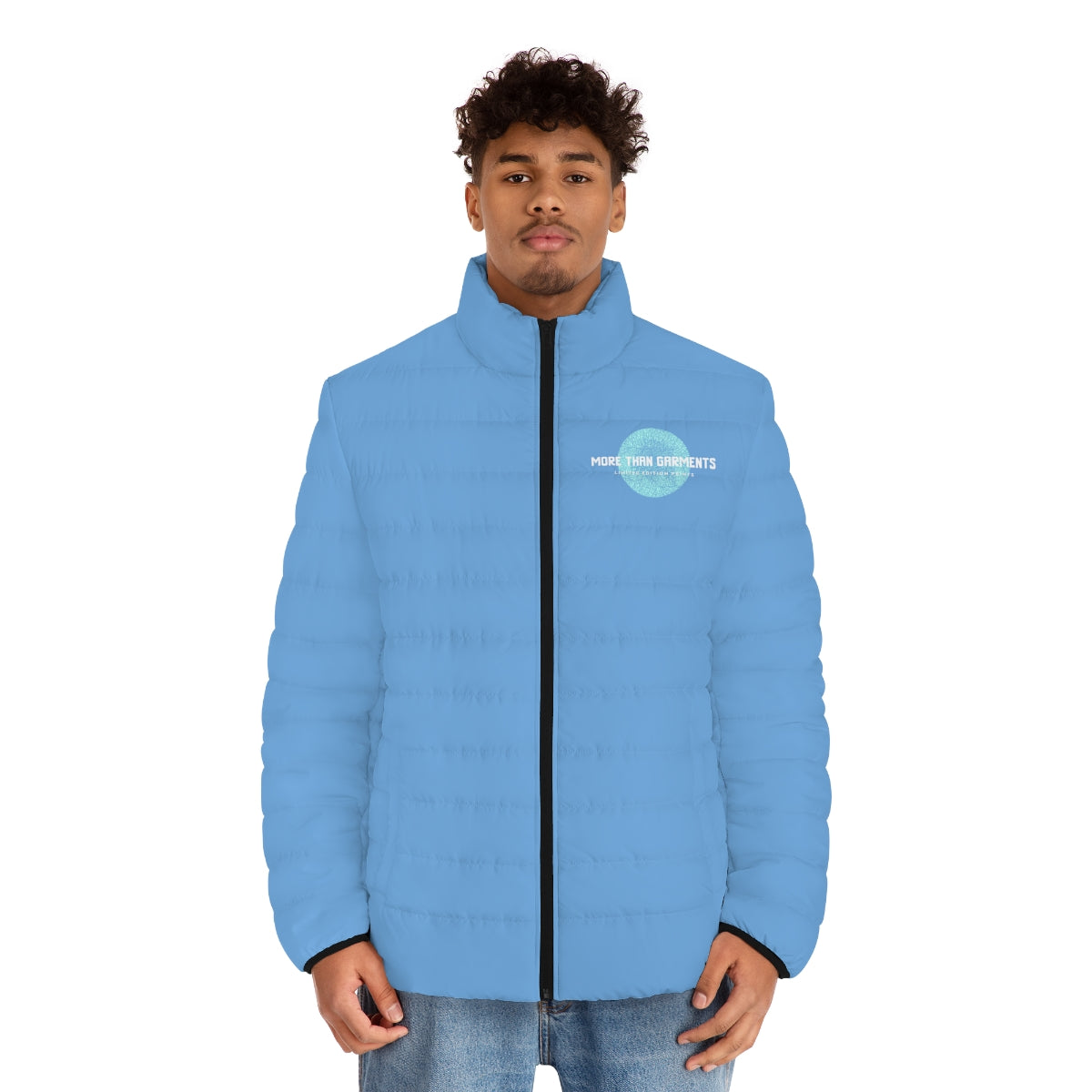 Men's Light Blue Puffer Jacket (MTG Logo)