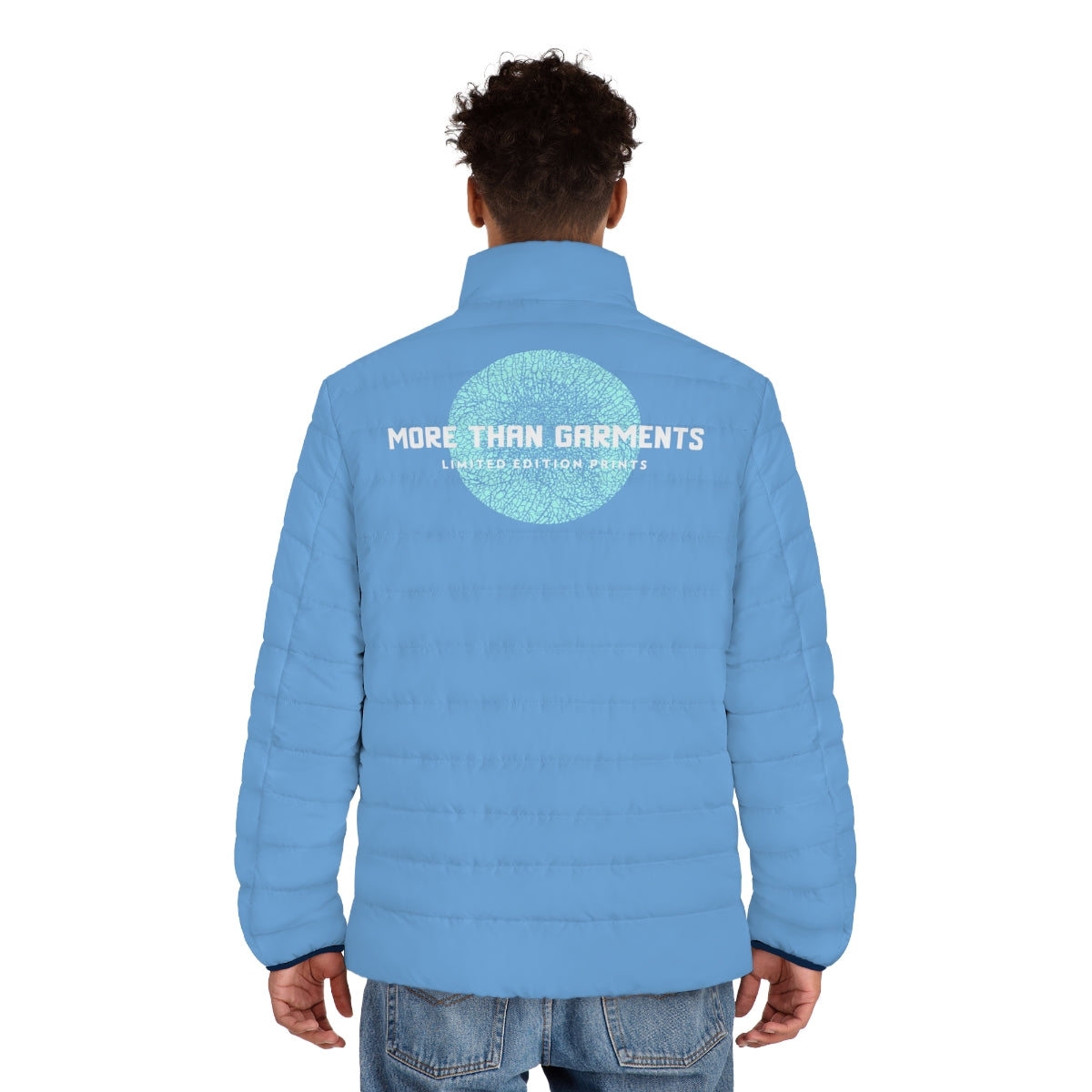 Men's Light Blue Puffer Jacket (MTG Logo)