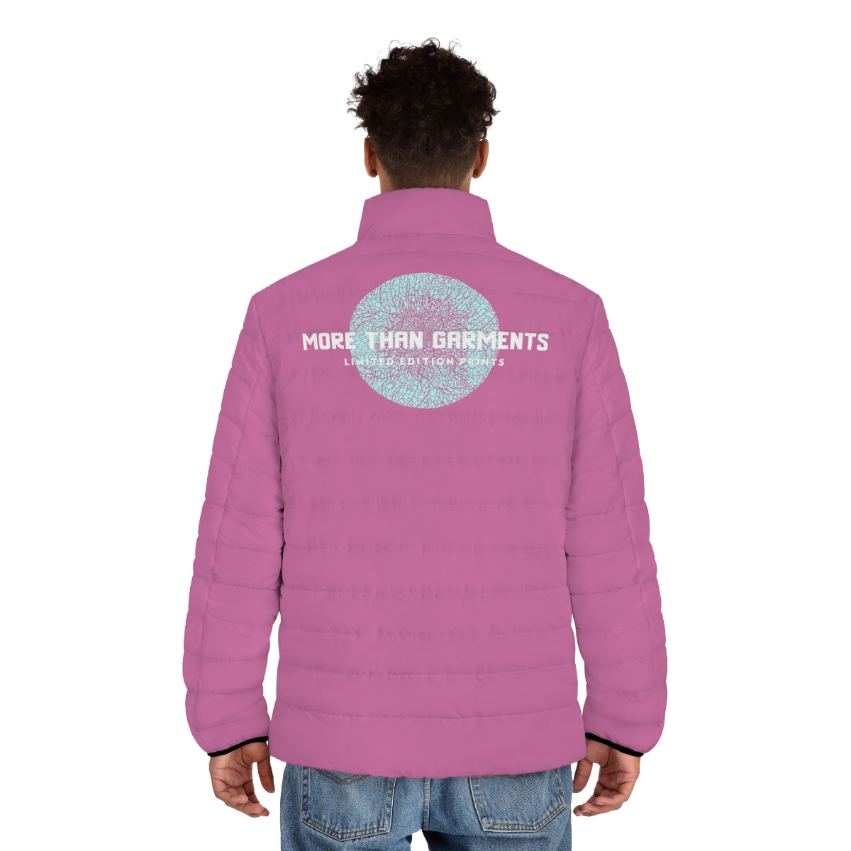 Men's Light Pink Puffer Jacket (MTG Logo)