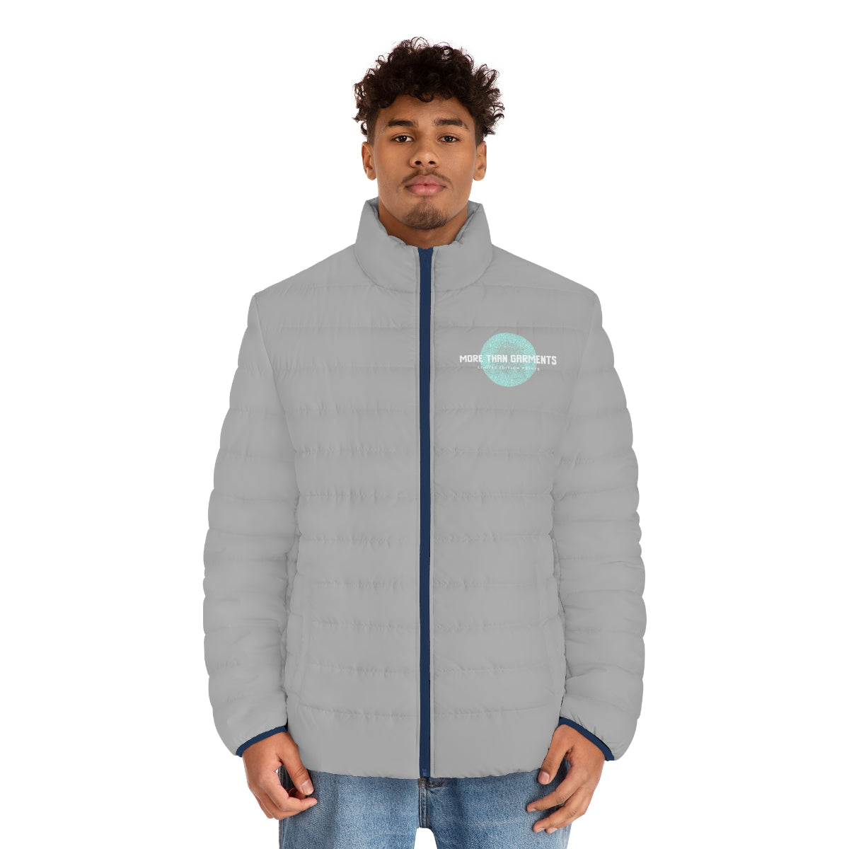 Men's Light Grey Puffer Jacket (MTG Logo)