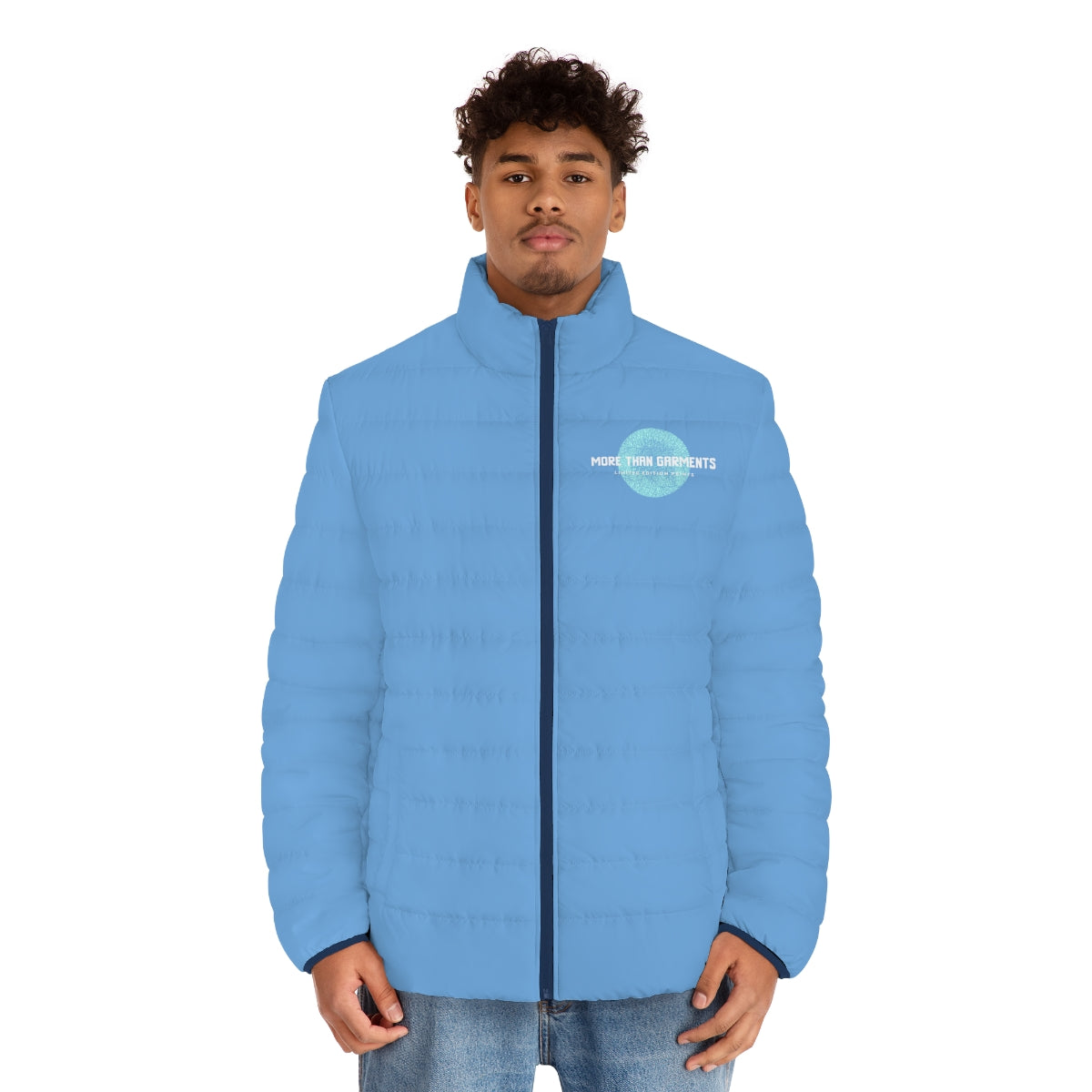 Men's Light Blue Puffer Jacket (MTG Logo)